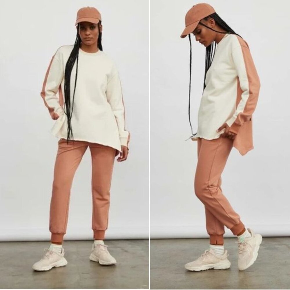 ATOIR Draped Sweatshirt Size US 2 XS Putty Sienna Color Block Pullover NEW